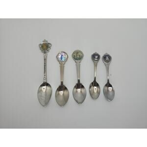 Lot 5 Minnesota Enamel Souvenir Collector Spoons Stainless Steel Travel Gift
